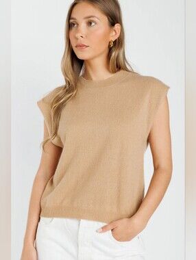 Crush Luca Cashnere Tank In Camel Size 1
